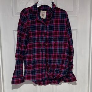 Pink and Blue Plaid Shirt